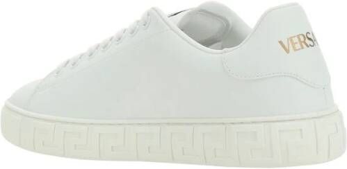 Versace Grieks Print Leren Sneakers White Dames