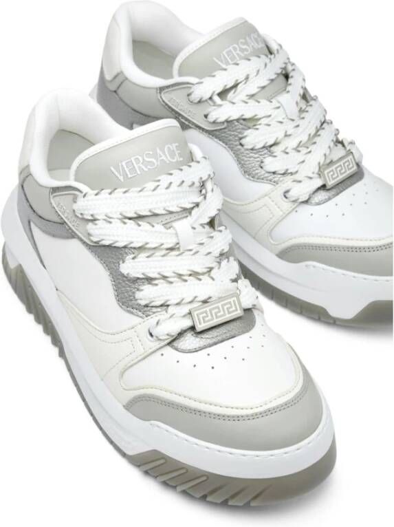 Versace Grijs Witte Sneakers Multicolor Heren