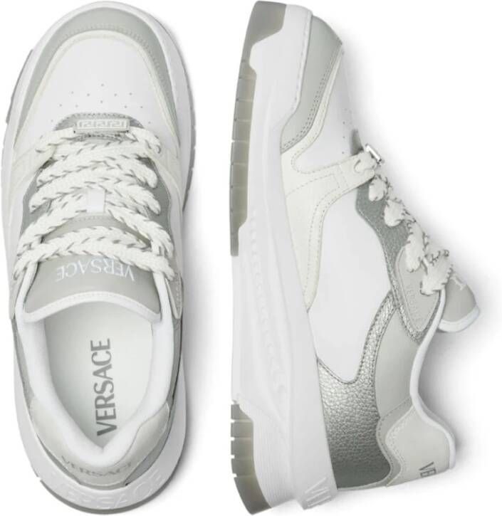 Versace Grijs Witte Sneakers Multicolor Heren