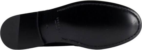Versace Zwarte Leren Loafers Slip-On Stijl Black Heren