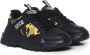 Versace Jeans Couture Barok Detail Zwart Leren Platte Schoenen Black Heren - Thumbnail 5