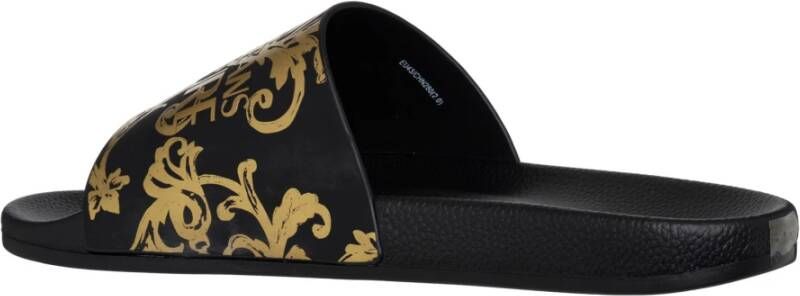 Versace Jeans Couture Barok Logo Slides Black Heren