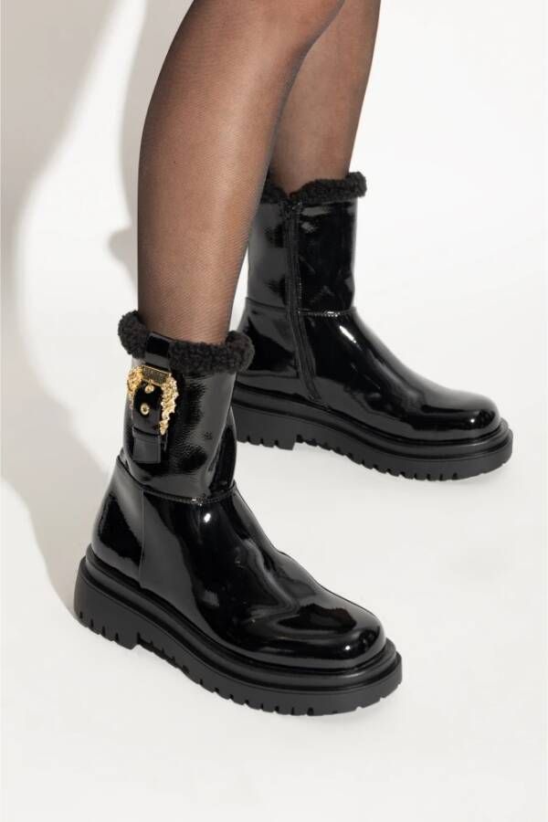 Versace Jeans Couture Booties met nepbont Black Dames