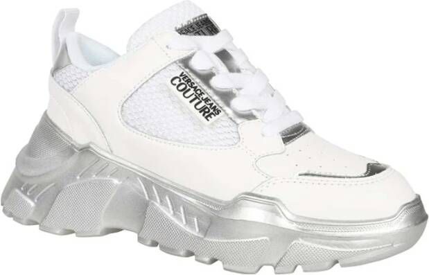 Versace Jeans Couture Contrasterende lage sneakers White Dames