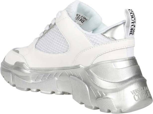 Versace Jeans Couture Contrasterende lage sneakers White Dames