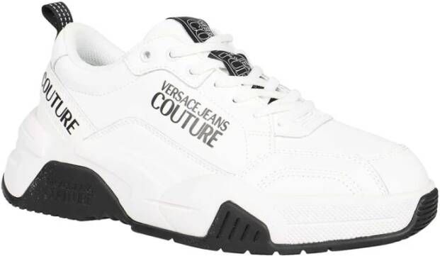 Versace Jeans Couture Contrasterende lage sneakers White Heren