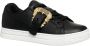 Versace Jeans Couture Zwarte Leren Sneakers met Gouden Details Black Dames - Thumbnail 3