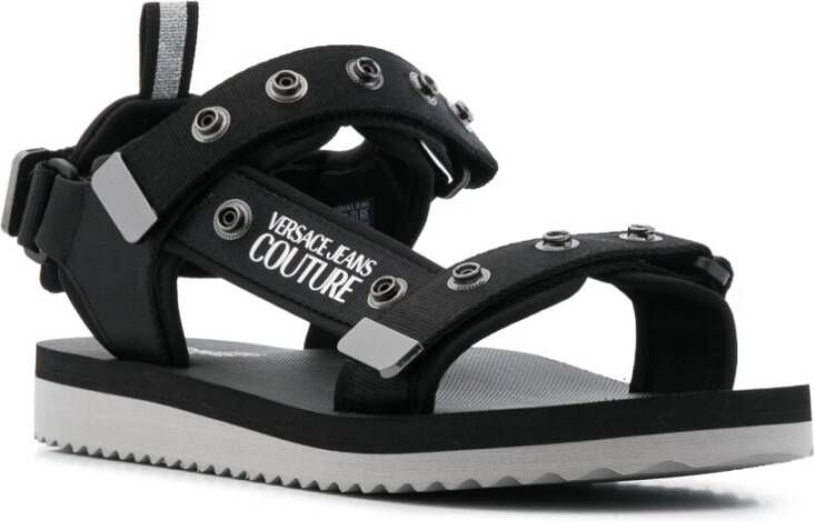 Versace Jeans Couture Flat Sandals Zwart Heren