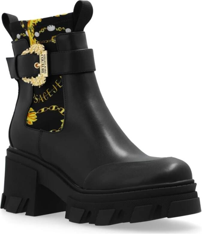 Versace Jeans Couture Gehakte enkellaarzen Black Dames