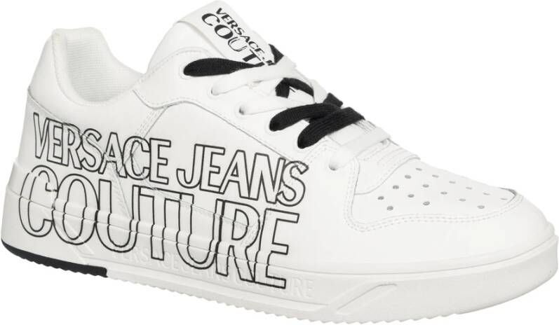 Versace Jeans Couture Gestreepte Starlight Sneakers met Vetersluiting White Heren