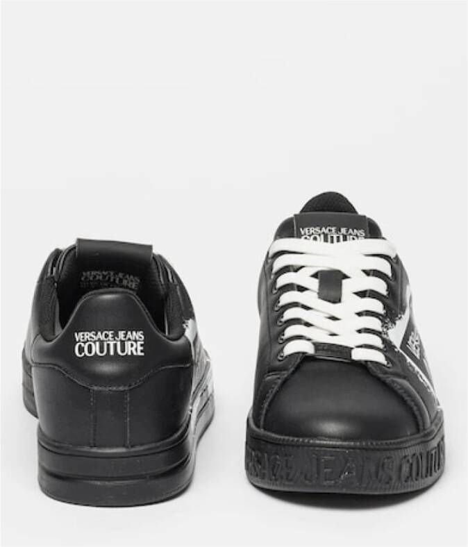 Versace Jeans Couture Lage Leren Sneakers Zwart Black Heren