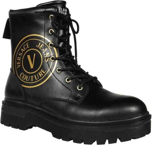 Versace Jeans Couture Leren enkellaarzen Black Heren