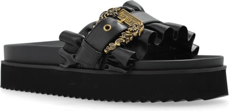 Versace Jeans Couture Platform slides Black Dames