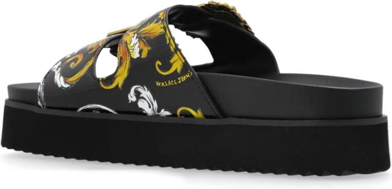 Versace Jeans Couture Platform Slides Black Dames