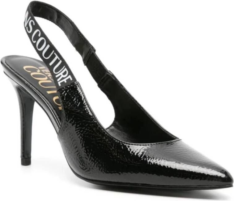 Versace Jeans Couture Platte schoenen voor vrouwen Black Dames