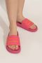 Versace Jeans Couture Rubberen slides met logo Pink Dames - Thumbnail 2