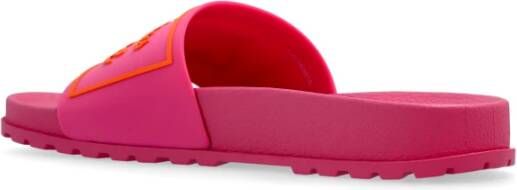 Versace Jeans Couture Rubberen slides met logo Pink Dames