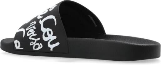 Versace Jeans Couture Rubberen slippers met logo Black Dames