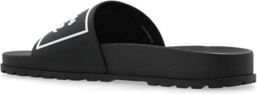 Versace Jeans Couture Rubberen slippers met logo Black Dames