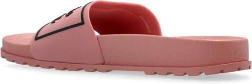 Versace Jeans Couture Rubberen slippers met logo Pink Dames