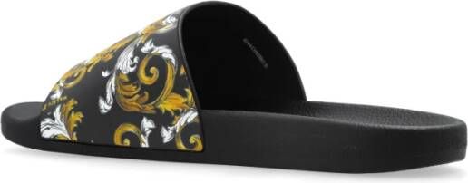 Versace Jeans Couture Rubberen slippers met print Black Heren