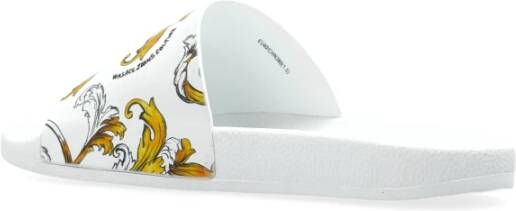 Versace Jeans Couture Rubberen slippers met print White Dames