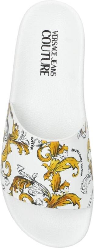 Versace Jeans Couture Rubberen slippers met print White Dames