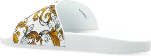 Versace Jeans Couture Rubberen slippers met print White Heren