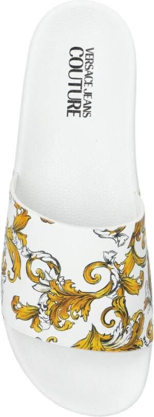 Versace Jeans Couture Rubberen slippers met print White Heren