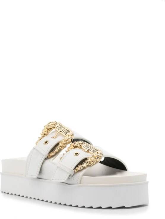 Versace Jeans Couture Witte Sandalen Ss24 White Dames