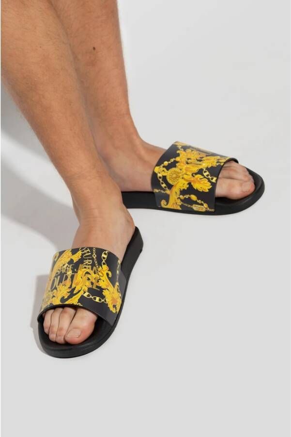 Versace Jeans Couture Rubberen slippers Zwart Heren