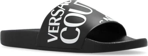 Versace Jeans Couture Slides met logo Black Dames