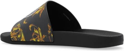 Versace Jeans Couture Slippers met logo Black Heren