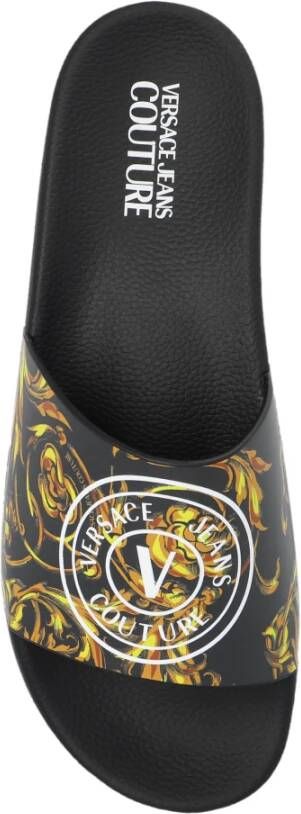 Versace Jeans Couture Slippers met logo Black Heren