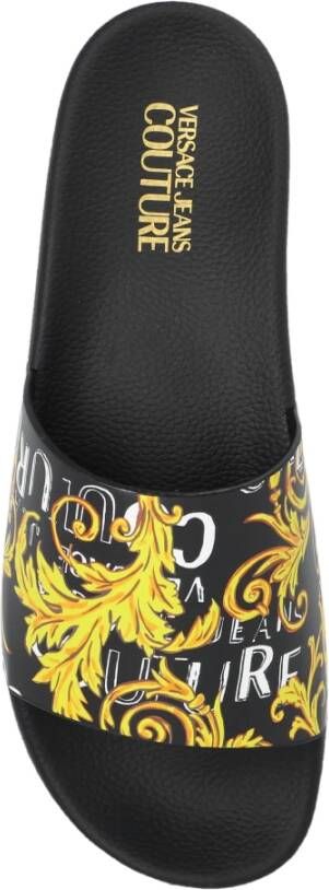 Versace Jeans Couture Slippers met logo Black Heren