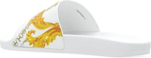 Versace Jeans Couture Slippers met logo White Dames