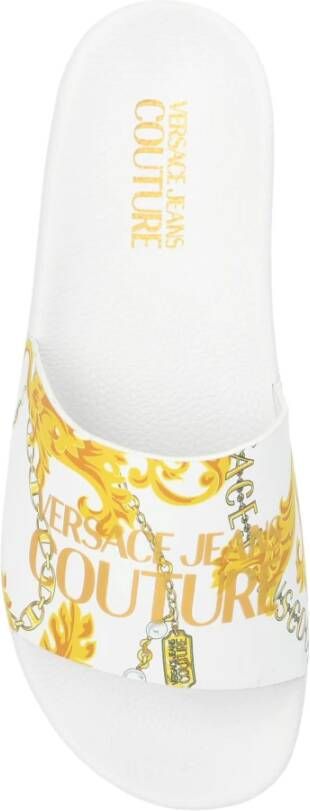 Versace Jeans Couture Slippers met logo White Dames