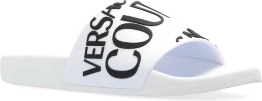 Versace Jeans Couture Slippers met logo White Dames