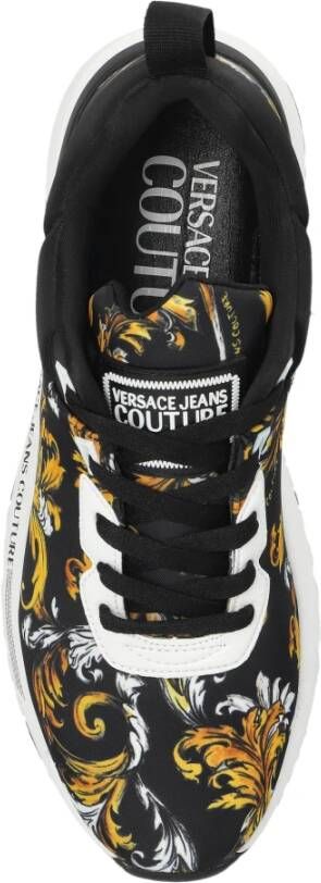 Versace Jeans Couture Sneakers met barocco-print Black Heren