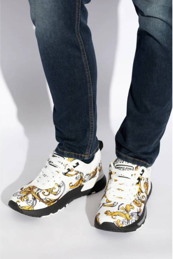 Versace Jeans Couture Sneakers met barocco-print White Heren