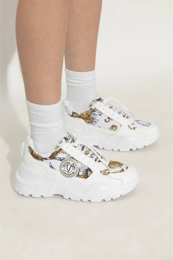 Versace Jeans Couture Sneakers met barokprint White Dames