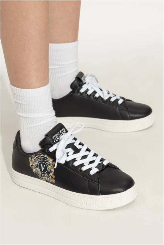 Versace Jeans Couture Sneakers met bedrukt logo Black Dames