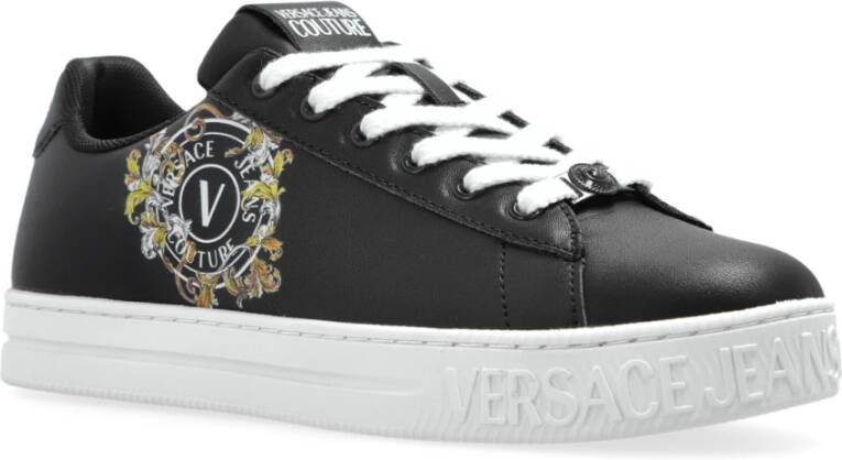 Versace Jeans Couture Sneakers met bedrukt logo Black Dames