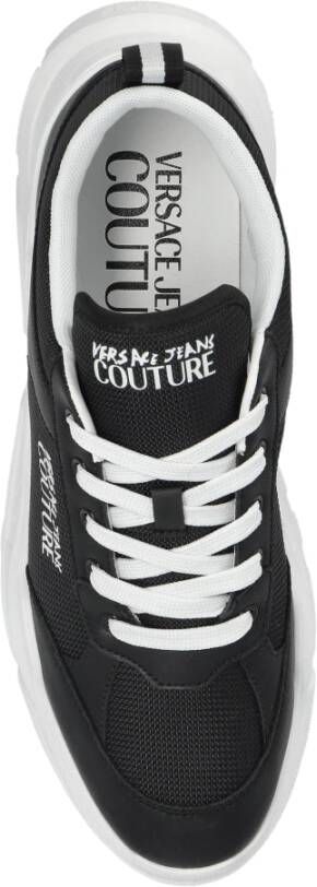 Versace Jeans Couture Sneakers met bedrukt logo Black Heren