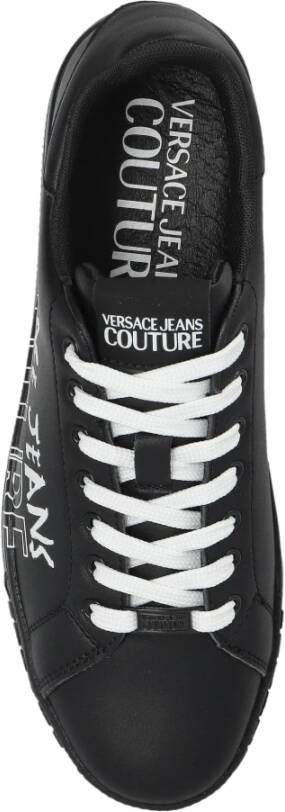 Versace Jeans Couture Sneakers met bedrukt logo Black Heren