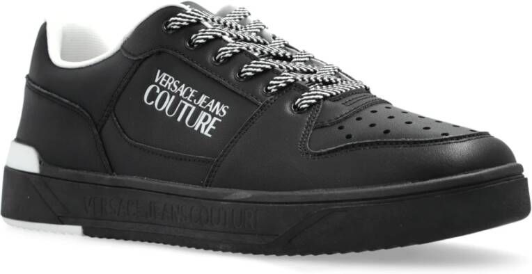 Versace Jeans Couture Sneakers met bedrukt logo Black Heren