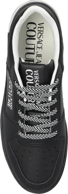 Versace Jeans Couture Sneakers met bedrukt logo Black Heren