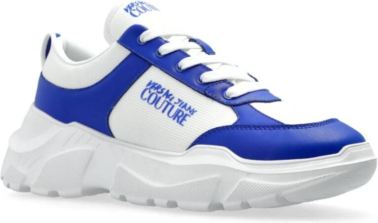 Versace Jeans Couture Sneakers met bedrukt logo Blue Heren