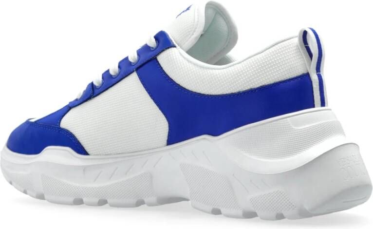 Versace Jeans Couture Sneakers met bedrukt logo Blue Heren