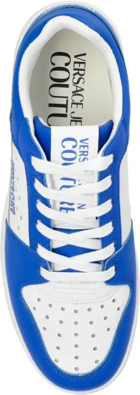 Versace Jeans Couture Sneakers met bedrukt logo Blue Heren